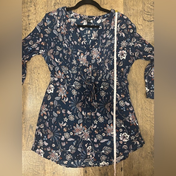 Hilary Radley Navy Floral Tunic Top Dress (M) - Picture 11 of 11
